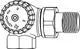 Thermostatventilunterteil von IMI Hydronic Engineering, Winkeleck-Design mit regulierbarem Einstellrad für die Anpassung der Durchflussmenge.